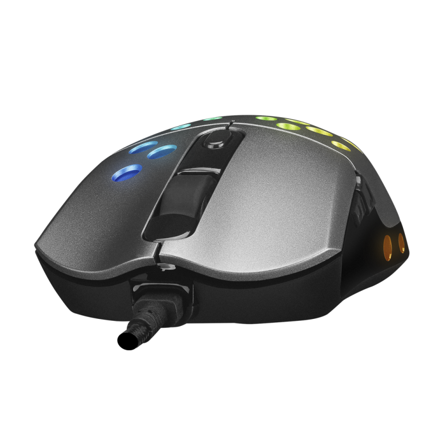 Miš gaming RAMPAGE SMX-R66 ROCKET Ultra Light silver, RGB LED, 12000dpi