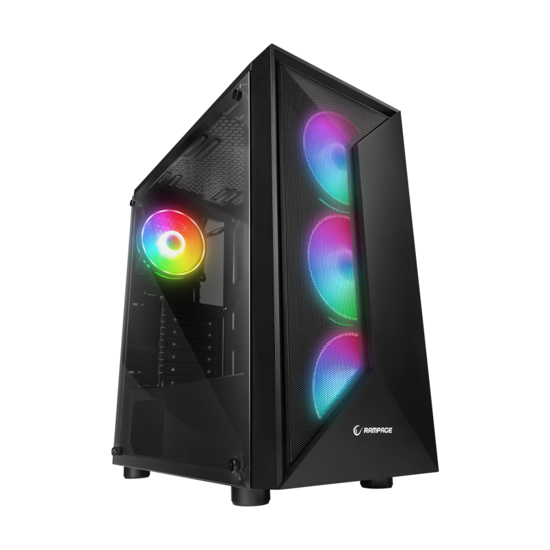 Picture of Kućište gaming RAMPAGE TRIANGLE, ATX, ventilatori 4x120mm, Auto RGB, glass, Mid-Tower