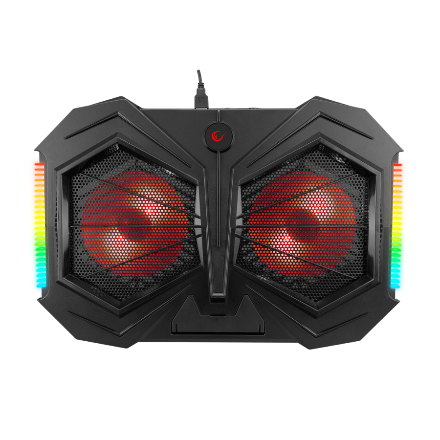 Postolje za notebook gaming RAMPAGE 15"-17"Addison AD-RC11 SPIDER black, ventilator 2x, USB 2x, RGB