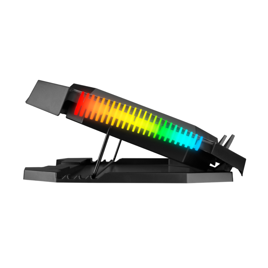 Postolje za notebook gaming RAMPAGE 15"-17"Addison AD-RC11 SPIDER black, ventilator 2x, USB 2x, RGB