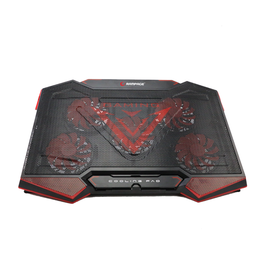 Postolje za notebook gaming RAMPAGE 15"-17", Addison AD-RC5 black, 5 ventilatora i 2 USB