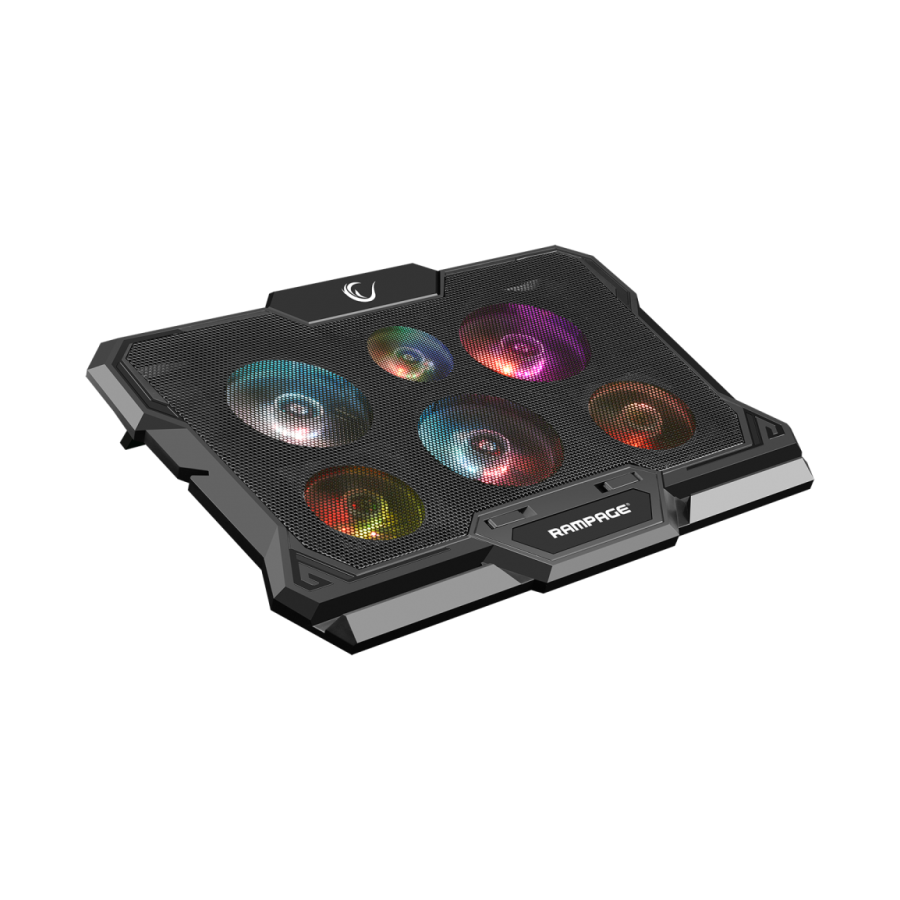 Postolje za notebook gaming RAMPAGE AD-RC10 X-GUST black,ventilator 6x, Rainbow, 35084