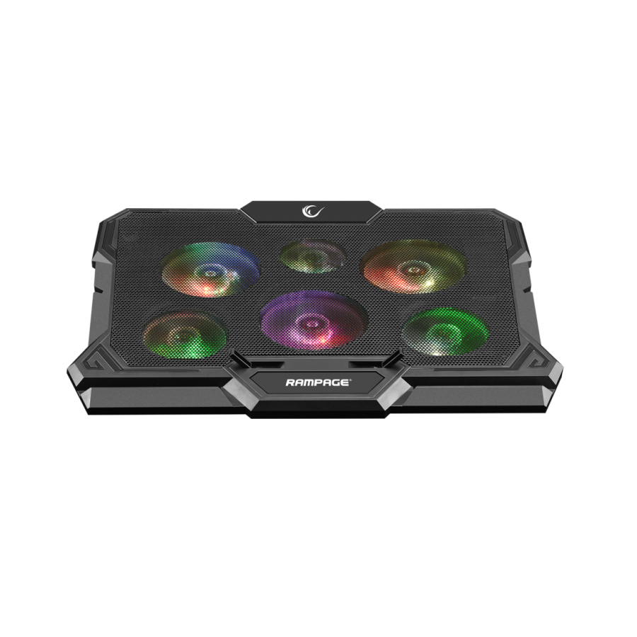 Postolje za notebook gaming RAMPAGE AD-RC10 X-GUST black,ventilator 6x, Rainbow, 35084