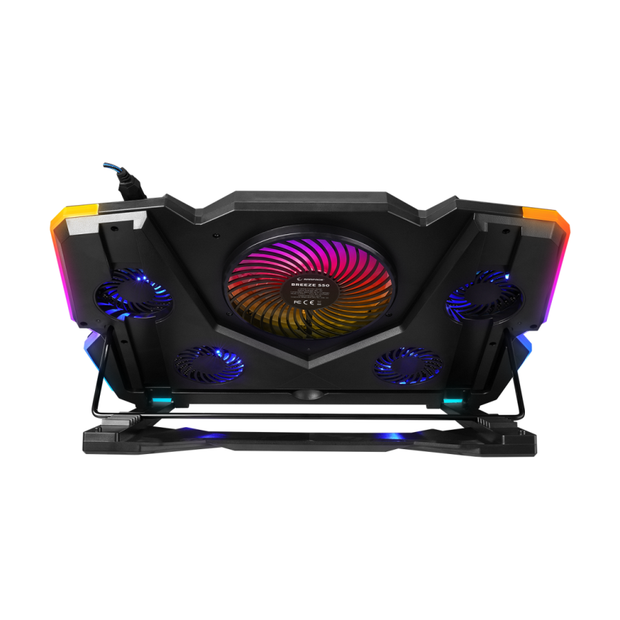 Postolje za notebook sa držačem za telefon gaming RAMPAGE Breeze S50, ventilator 5x, RGB