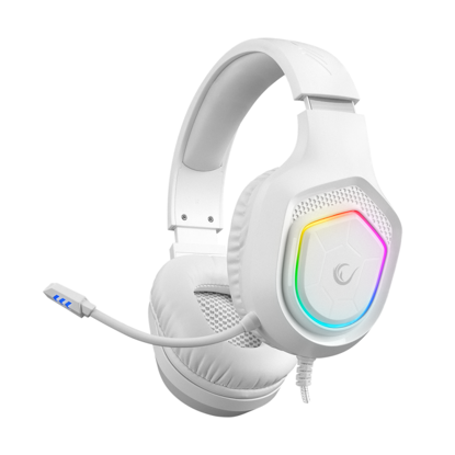 Slušalice sa mikrofonom gaming RAMPAGE RM-K90 VECTOR white, RGB LED, Type-C, 40533