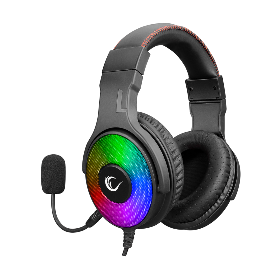 Slušalice sa mikrofonom gaming RAMPAGE R46 HOSTAGE black, odvojiv mikrofon, PS4/PC, USB, 7.1 surround, RGB LED