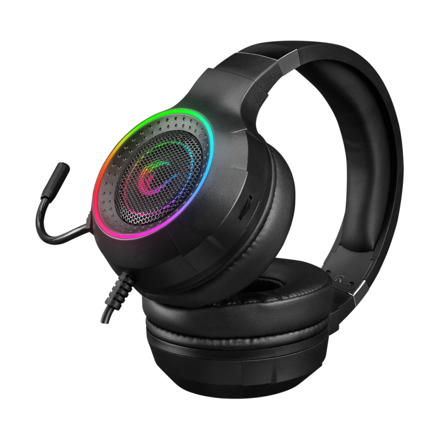 Slušalice sa mikrofonom gaming RAMPAGE RM-K56 SPECTER black, PS4/PC USB 7.1 Rainbow LED