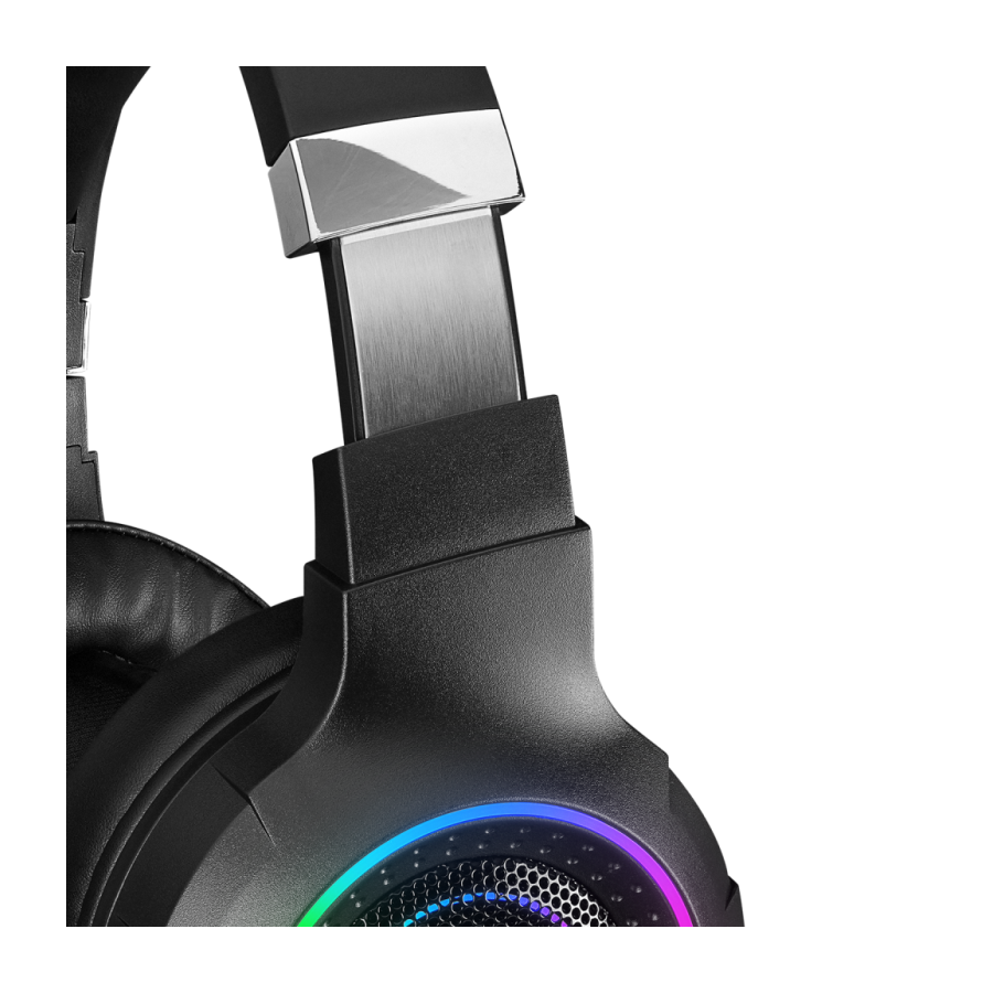 Slušalice sa mikrofonom gaming RAMPAGE RM-K56 SPECTER black, PS4/PC USB 7.1 Rainbow LED
