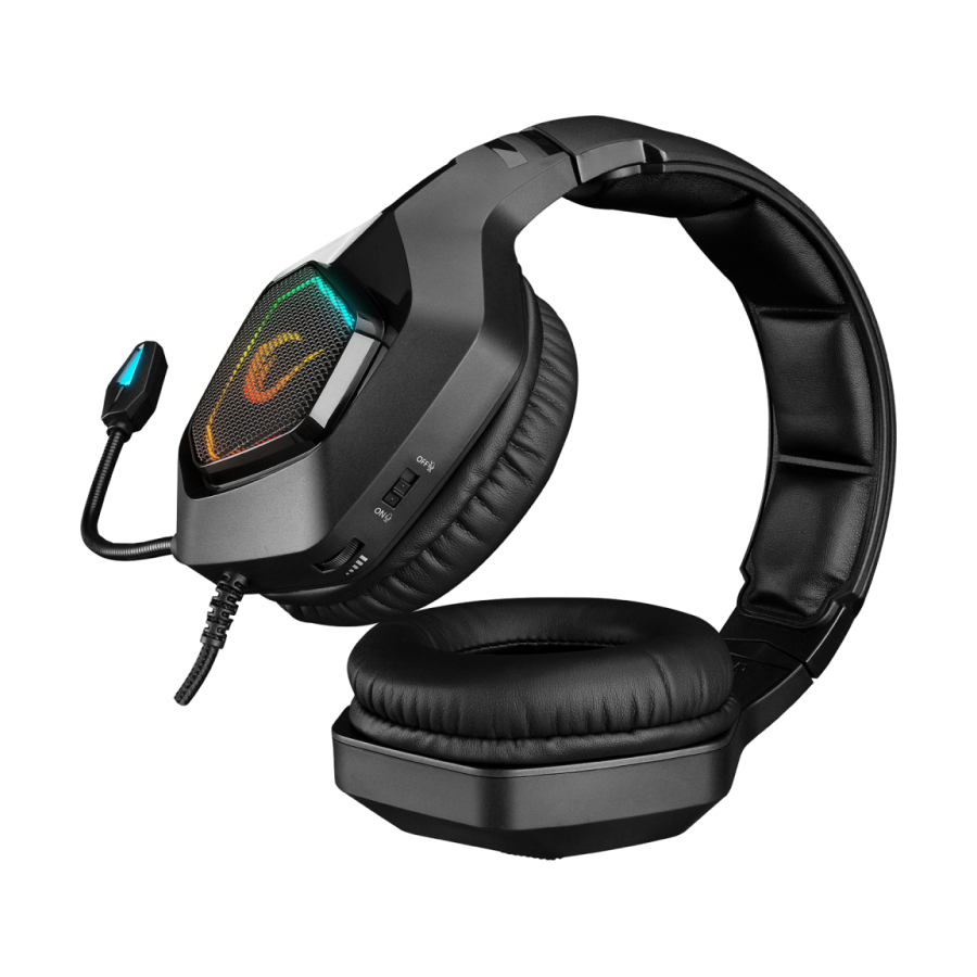 Slušalice sa mikrofonom gaming RAMPAGE RM-K8 HAWKER black, PC/PS4, USB, 7.1, RGB LED