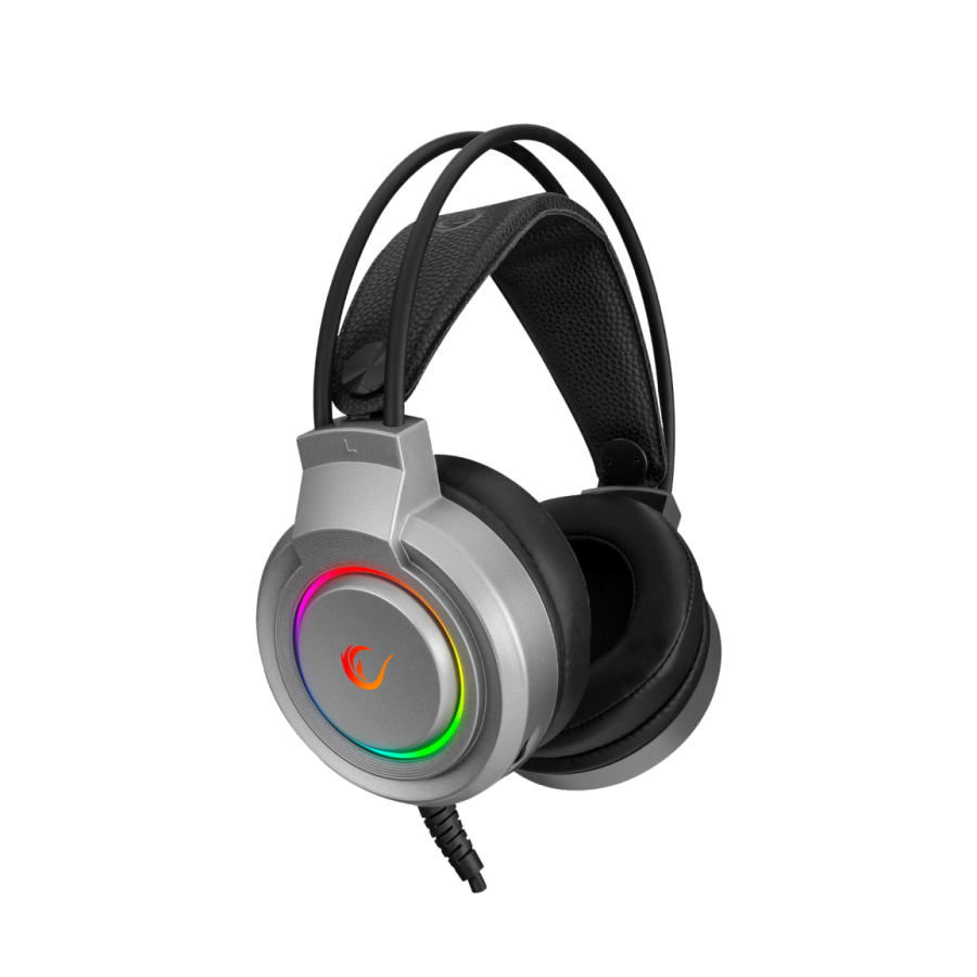 Slušalice sa mikrofonom gaming RAMPAGE RM-X5 AIRS RGB, gray, CMEDIA, USB