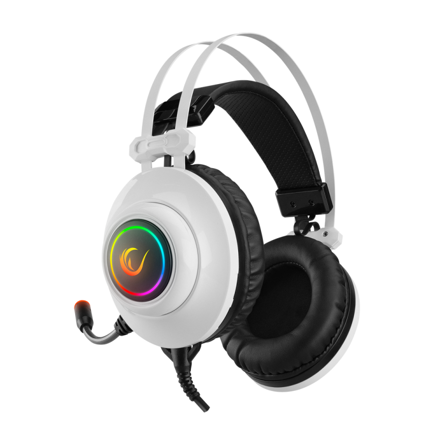 Slušalice sa mikrofonom gaming RAMPAGE RM-K1 PULSAR white, USB 7.1 surround, vibracija, RGB