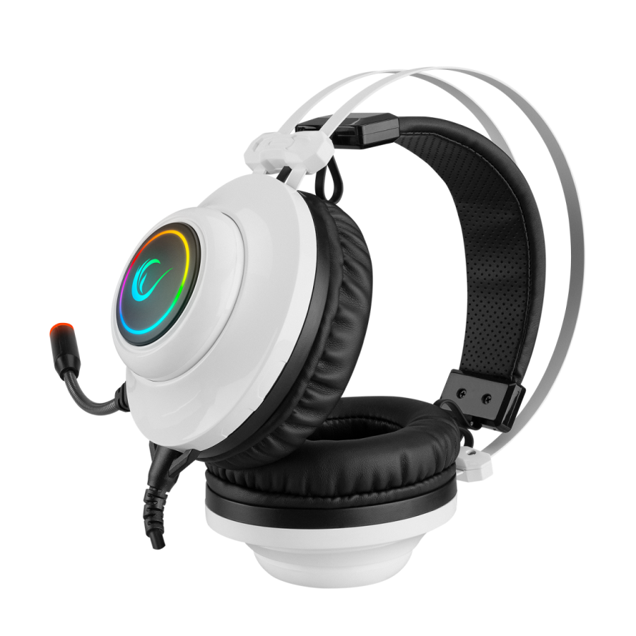 Slušalice sa mikrofonom gaming RAMPAGE RM-K1 PULSAR white, USB 7.1 surround, vibracija, RGB