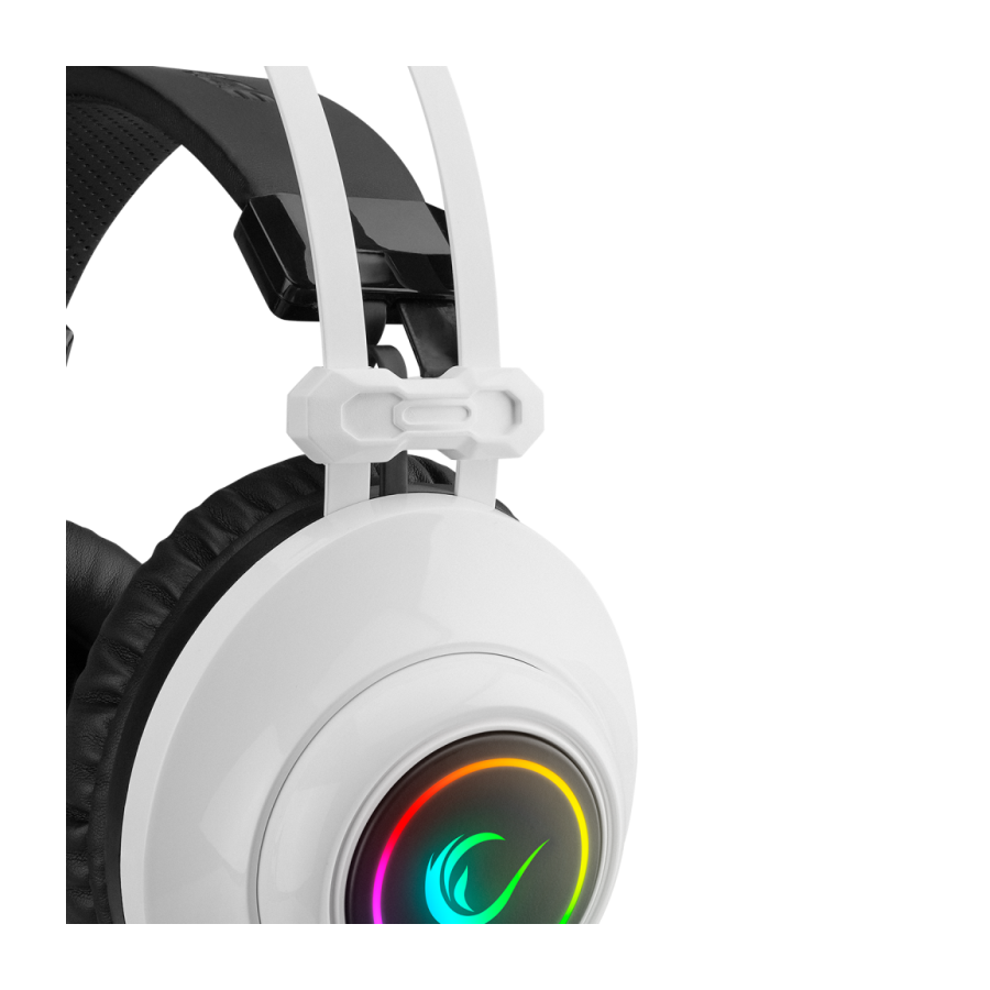 Slušalice sa mikrofonom gaming RAMPAGE RM-K1 PULSAR white, USB 7.1 surround, vibracija, RGB