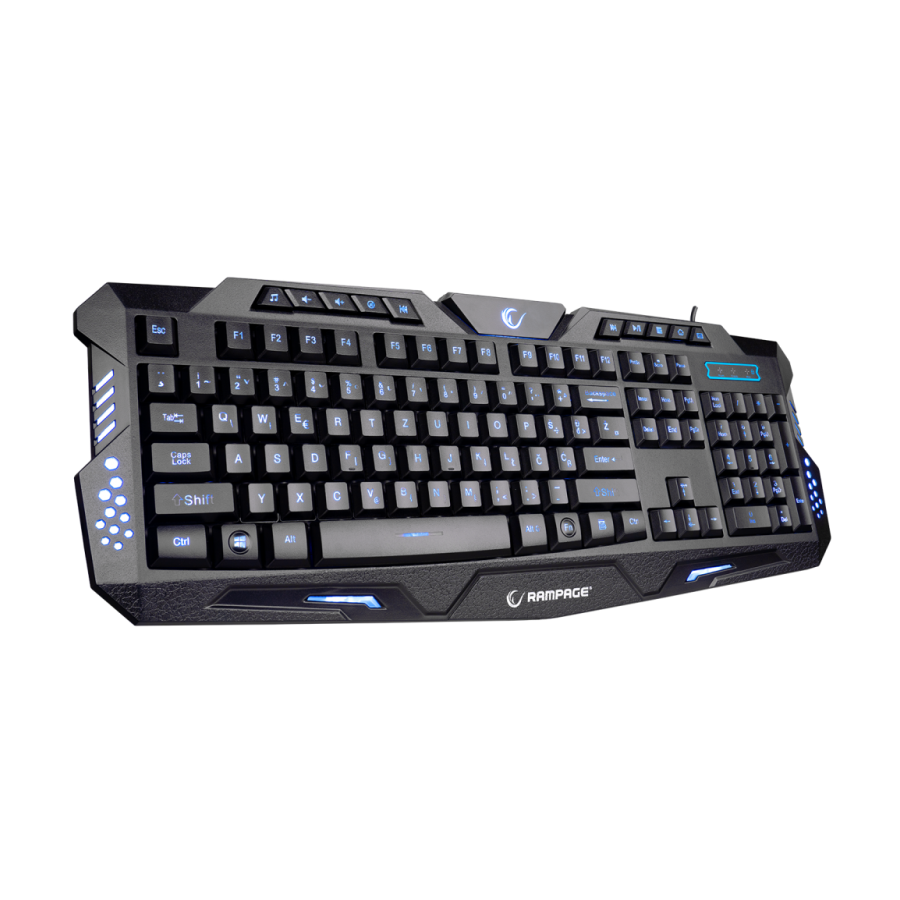 Tastatura + miš gaming RAMPAGE KM-R77 black, USB, LED, BiH Layout, multimedia