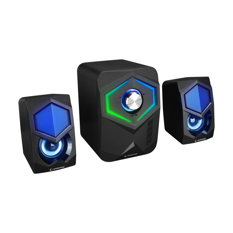 Zvučnici 2.1 gaming RAMPAGE RMS-175BT, 5W*2, Bluetooth, USB/microSD/FM