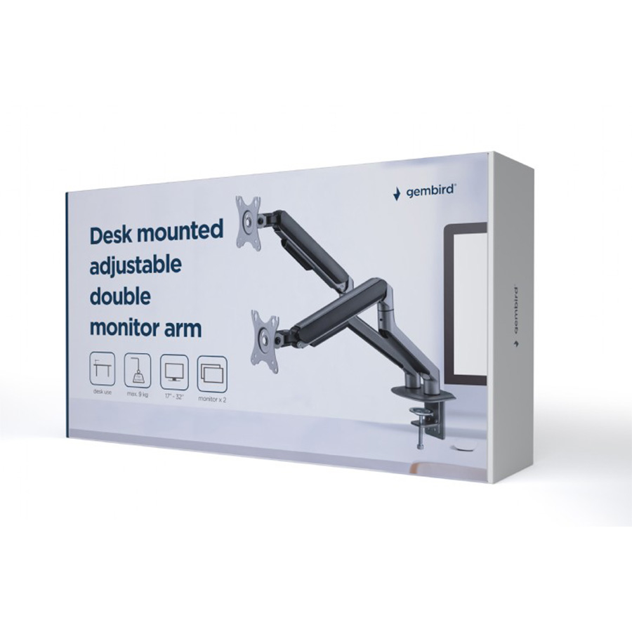 NOSAČ ZA DVA MONITORA GEMBIRD MA-DA2-05, up to 32", up to 9 kg