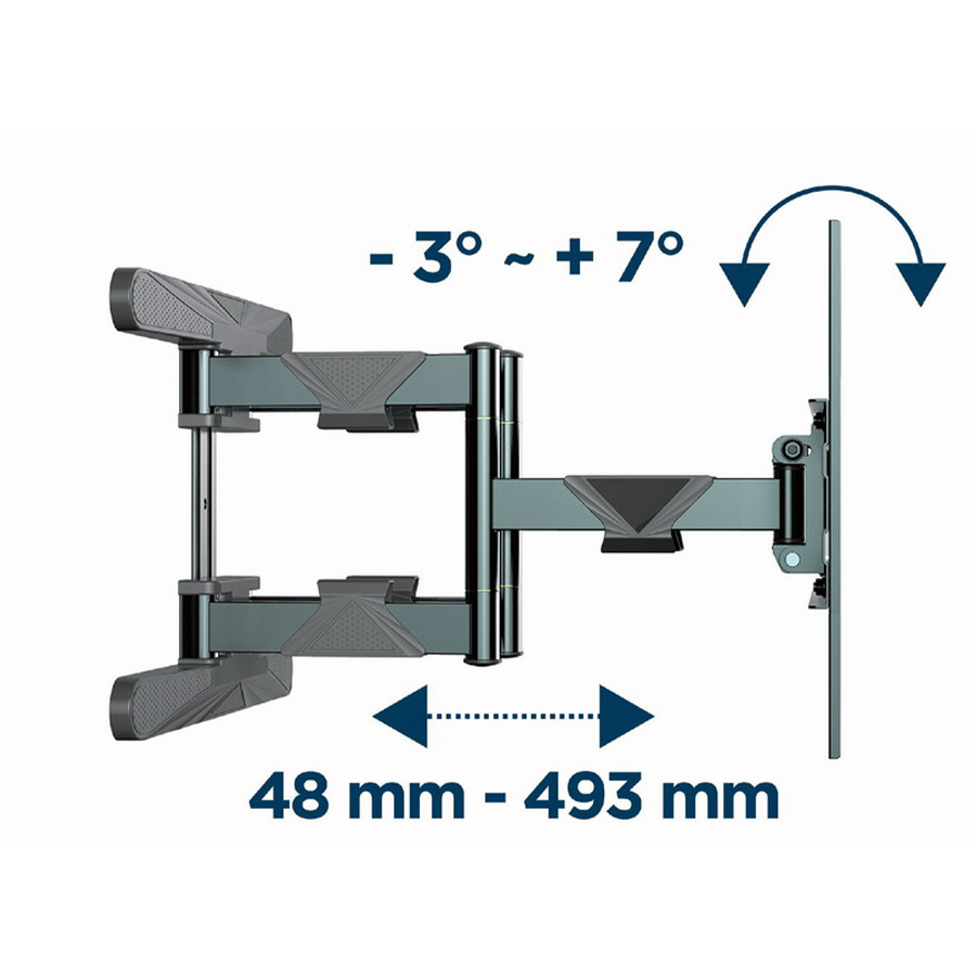 Zidni nosač GEMBIRD WM-80ST-01, 40”-80”, 50 kg, VESA max. 600 mm x 400 mm