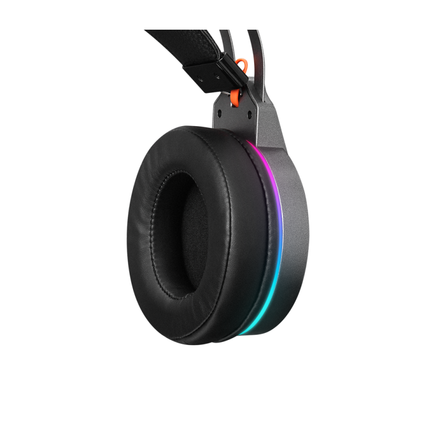 Slušalice sa mikrofonom gaming RAMPAGE RM-K6 STARK PLUS, metalic gray, USB, 7.1 surround, Double RGB, PC/PS4