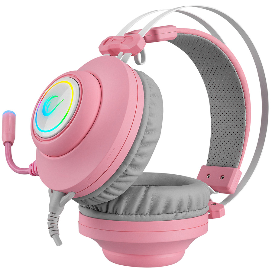 Slušalice sa mikrofonom gaming RAMPAGE RM-K1 PULSAR pink, USB, 7.1 Surround+Vibration, RGB, dugi fleksibilni mikrofon, 36130