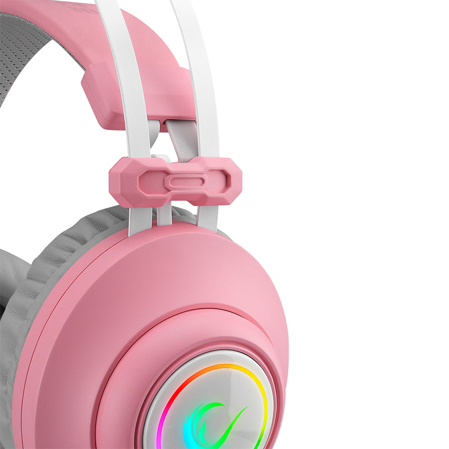 Slušalice sa mikrofonom gaming RAMPAGE RM-K1 PULSAR pink, USB, 7.1 Surround+Vibration, RGB, dugi fleksibilni mikrofon, 36130