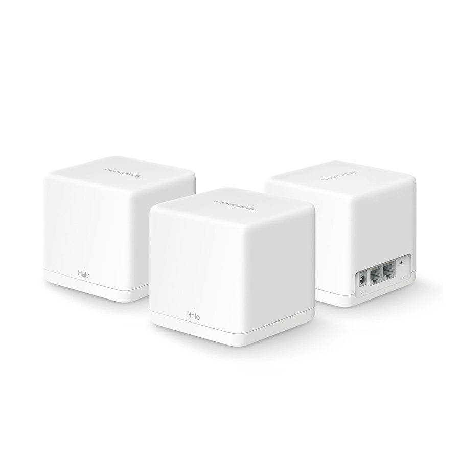Mercusys Halo H30G(3-pack) AC1300 Whole Home Mesh Wi-Fi System, 400 Mbps at 2.4 GHz + 867 Mbps at 5 GHz, 2× Internal Antennas, 2× Gigabit Ports per Un