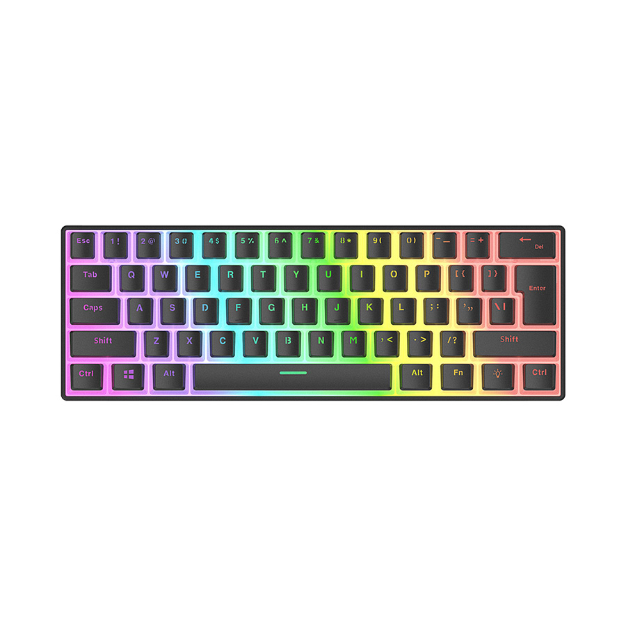 Tastatura gaming RAMPAGE RADIANT K11 black, Type-C, RGB, blue switch, US layout, pudding keycaps