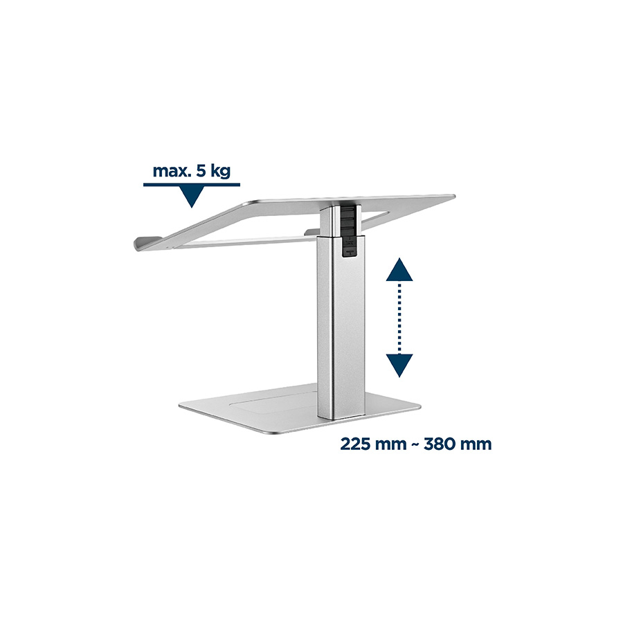 Postolje za notebook riser stand podesiv po visini, silver GEMBIRD, NBS-D1-02