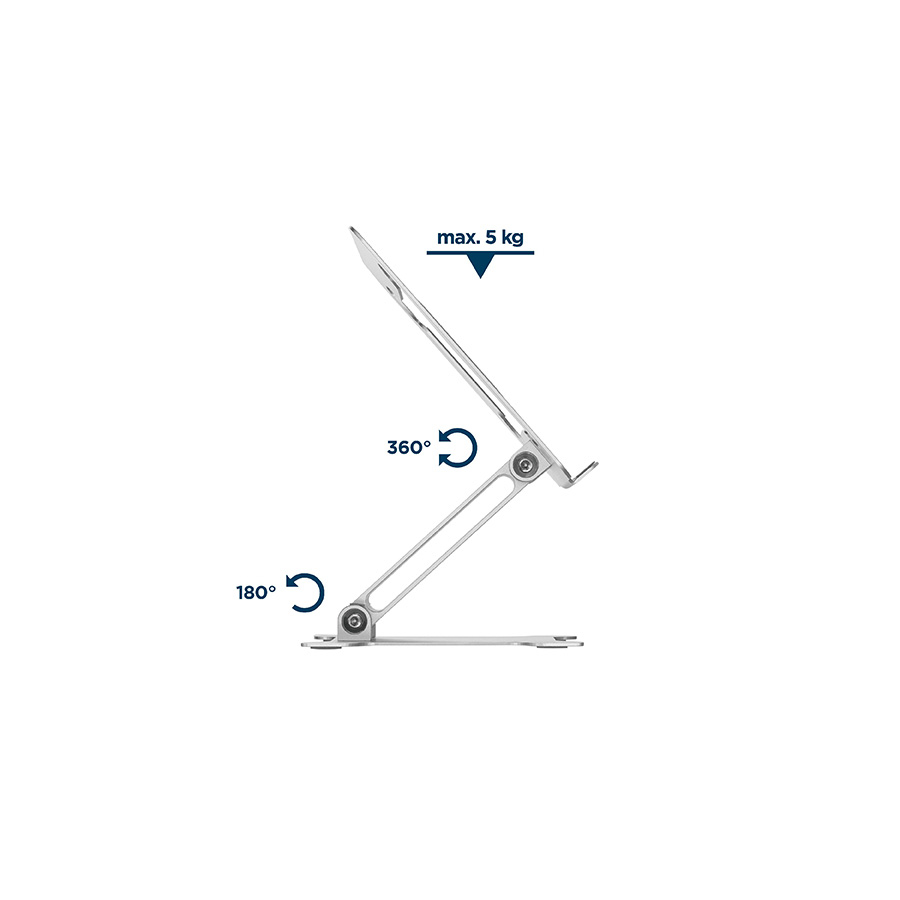 Postolje za notebook riser stand preklopivi, silver GEMBIRD, NBS-D1-03