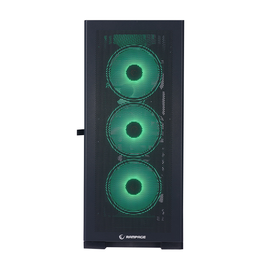 Kućište gaming RAMPAGE MAGNIFIC Mesh Magnetic Tempered Glass Black 4*12cm RGB Fan ATX Mid-T 39850