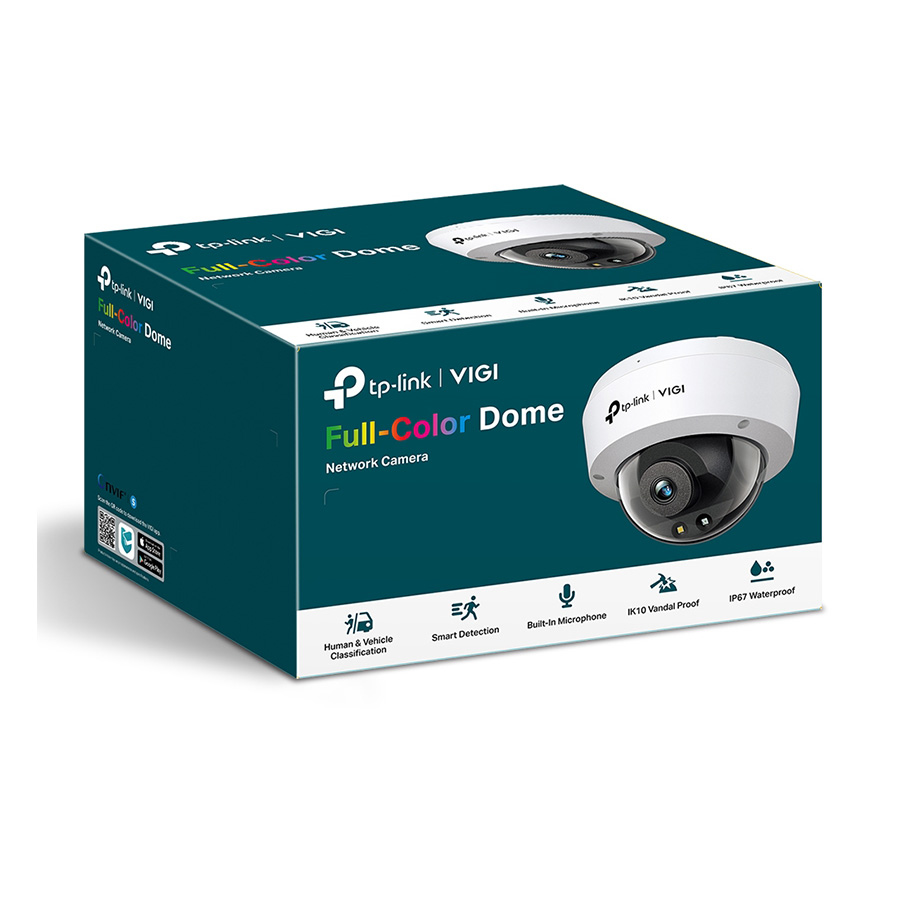 TP-Link VIGI C250(4mm) 5MP puna kupolasta mrežna kamera u boji, H.265+/H.265/H.264+/H.264, 1/2.7"" CMOS s progresivnim skeniranjem, boja/0.005 Lux@F1.