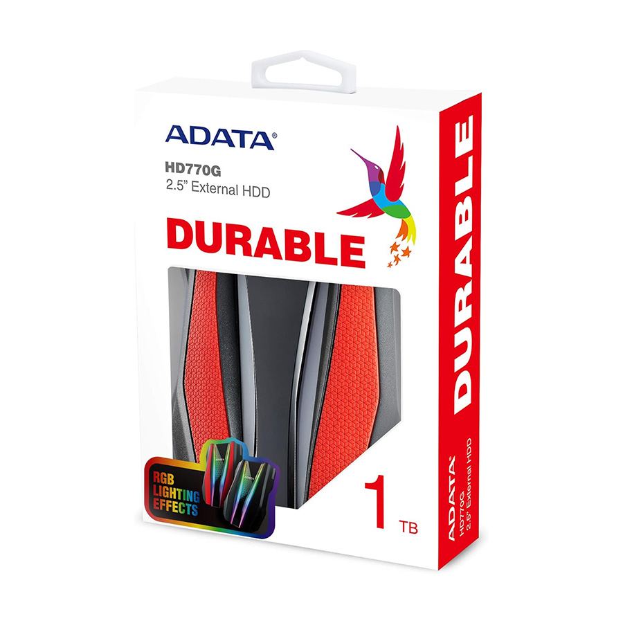 EXT.HDD 1TB ADATA HD770G BLACK AHD770G-1TU32G1-CBK 2.5" USB 3.2 5400rpm 8MB/Crna/dustproof, waterproof 2m=120 min/RGB stripes triple layer protetction