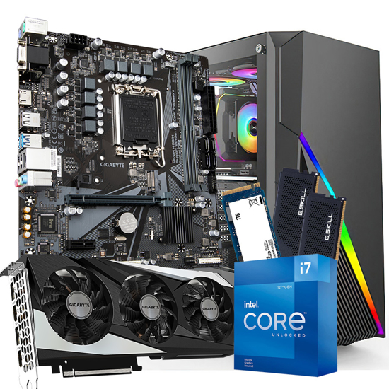 Picture of GNC GAMER WALL STREET  i7-12700KF 3.6GHz up to 5.0GHz, Windows 11 PRO OEM, AIO Liquid RAMPAGE ICEBLADE C6 black, MB H610M H DDR4, RTX 3060 Gaming OC 8