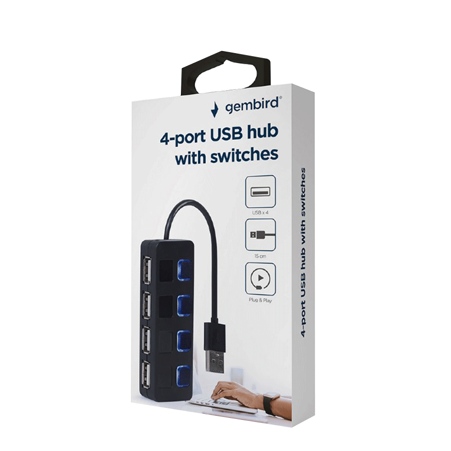 USB HUB GEMBIRD 4 port USB 2.0- UHB-U2P4-05