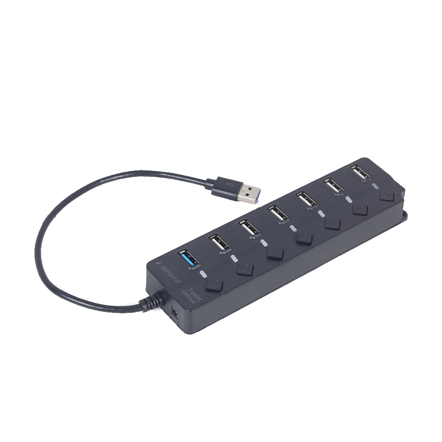 USB HUB 7-portni (1 x USB 3.1 + 6 x USB 2.0) sa prekidačima, crni UHB-U3P1U2P6P-01