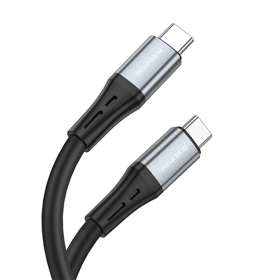 Picture of USB kabal BOROFONE BX88 Solid 60W silicone charging data cable 1m, 3A for Type-C to Type-C black