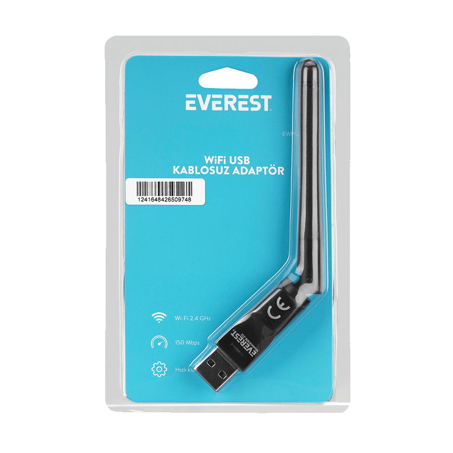 USB WLAN adapter Everest EWN-212 150Mbps 2.4GHz 2dBi MT7601 Chipset Wifi