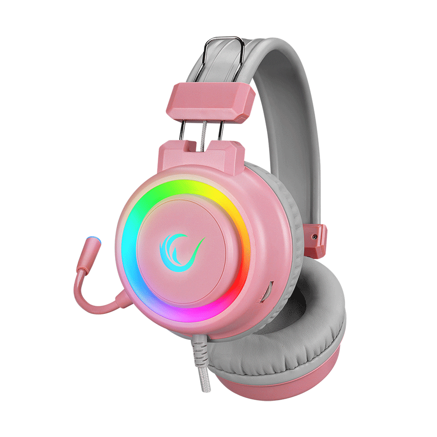 Slušalice sa mikrofonom gaming RAMPAGE SN-R10 ALQUIST pink, 3,5 mm, RGB