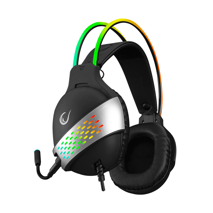 Slušalice sa mikrofonom gaming RAMPAGE RM-K37 BLACK EAGLE BLACK USB 7.1 RGB, RGB Headband, In Line Wire Control, Detachable Mic