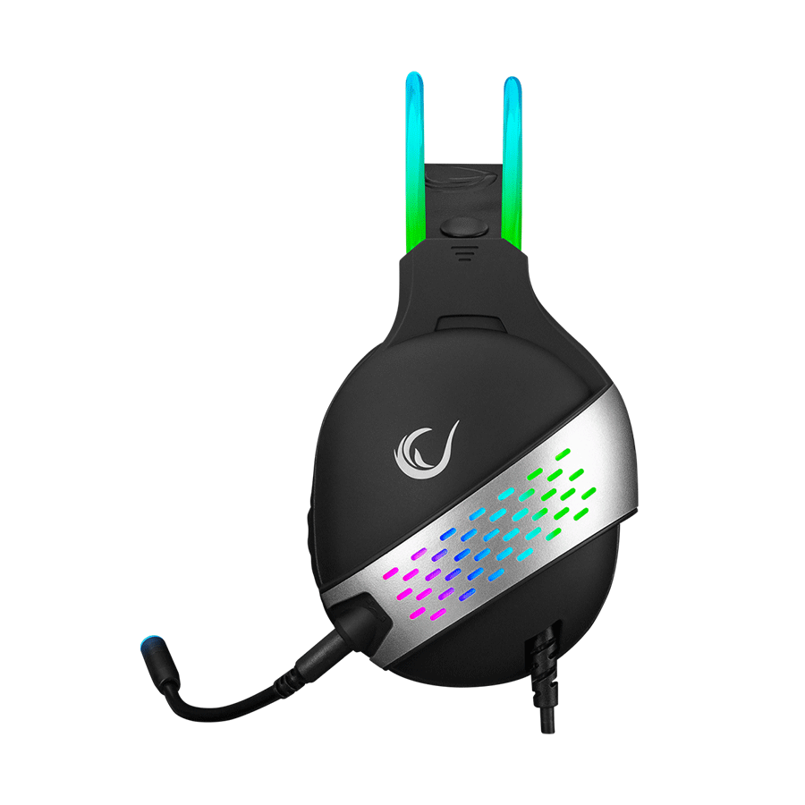 Slušalice sa mikrofonom gaming RAMPAGE RM-K37 BLACK EAGLE BLACK USB 7.1 RGB, RGB Headband, In Line Wire Control, Detachable Mic