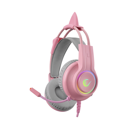 Slušalice sa mikrofonom gaming RAMPAGE RM-K91 X-CATTY Pink USB 7.1 Version RGB Gaming Headset, 36032