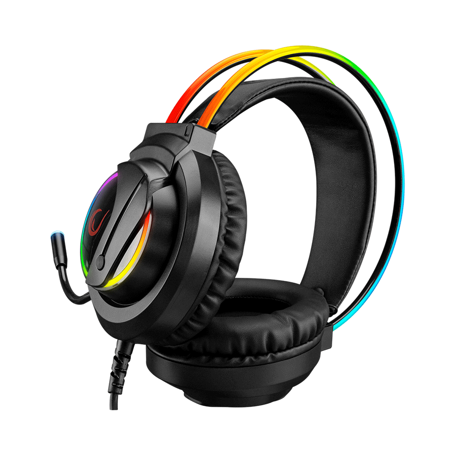 Slušalice sa mikrofonom gaming RAMPAGE RM-K17 X-MONARCH Black USB 7.1 RGB, In Line Wire Control