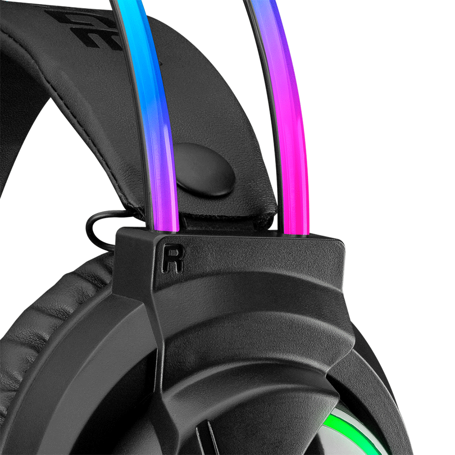 Slušalice sa mikrofonom gaming RAMPAGE RM-K17 X-MONARCH Black USB 7.1 RGB, In Line Wire Control