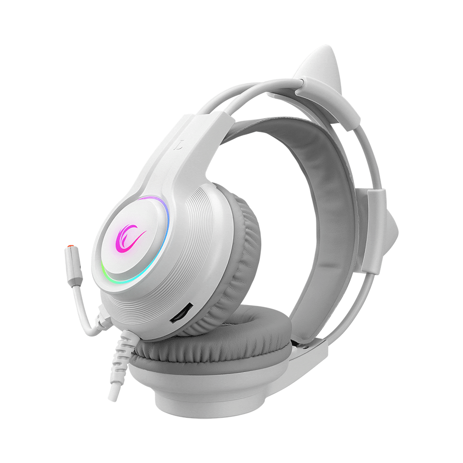 Slušalice sa mikrofonom gaming RAMPAGE RM-K91 X-CATTY White USB 7.1 Version RGB Gaming Headset