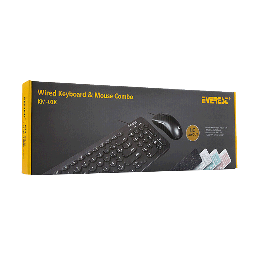 Tastatura + miš Everest KM-01K Turquoise, USB, BiH layout