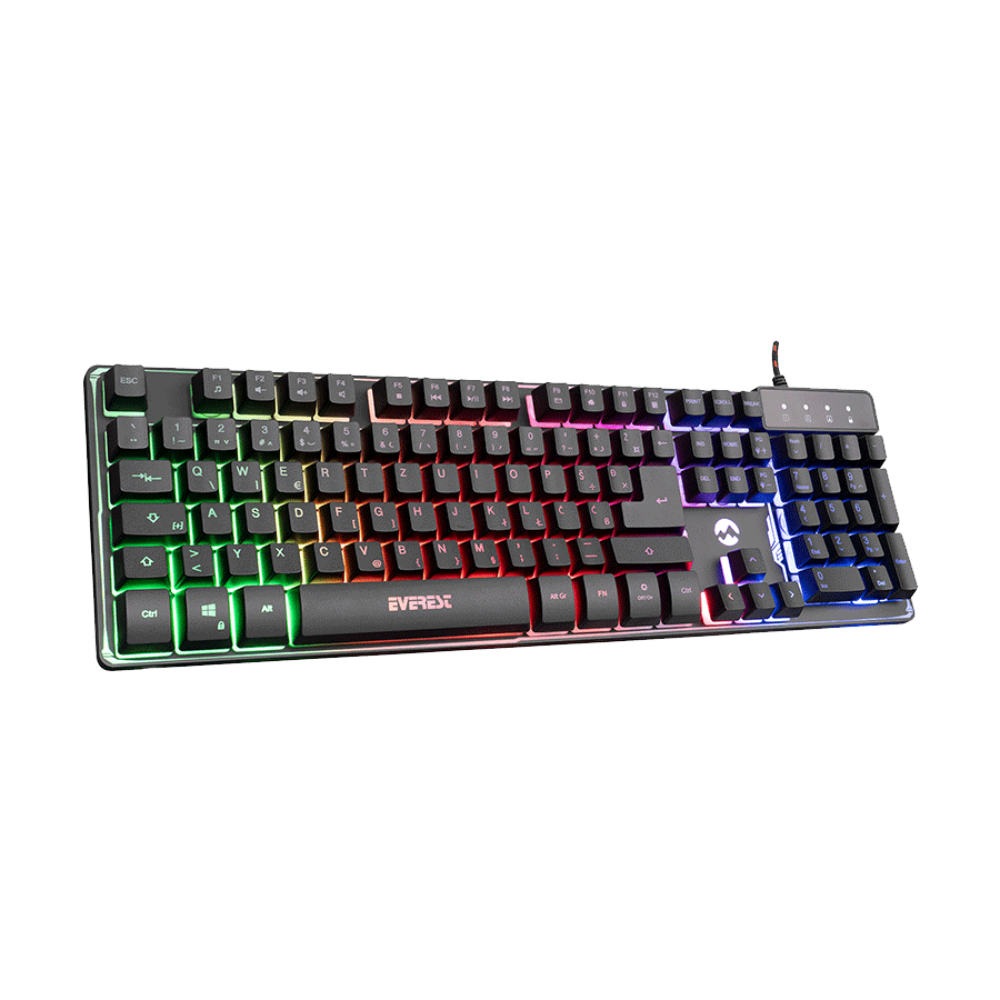 Tastatura gaming Everest KB-GX9 Black USB Rainbow Color Backlight, BiH layout, 35078