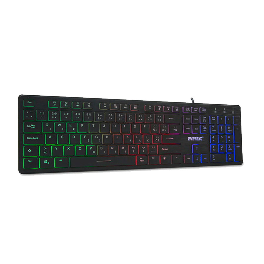 Tastatura Everest KB-840 Black Color Backlit USB, BiH layout