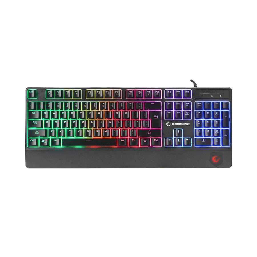 Tastatura gaming RAMPAGE KB-R34 WINNER Semi Mechanical US Layout Rainbow Illuminated Gaming Keyboard