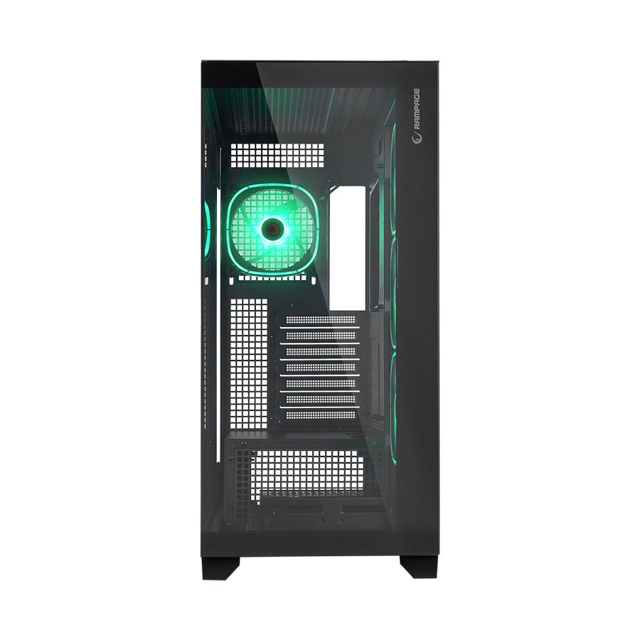 Kućište gaming RAMPAGE HYDRA V1 BLACK Type-C+USB3.0+USB2.0 4*ARGB Fan+Hub E-ATX Exclusive Gaming, 39922