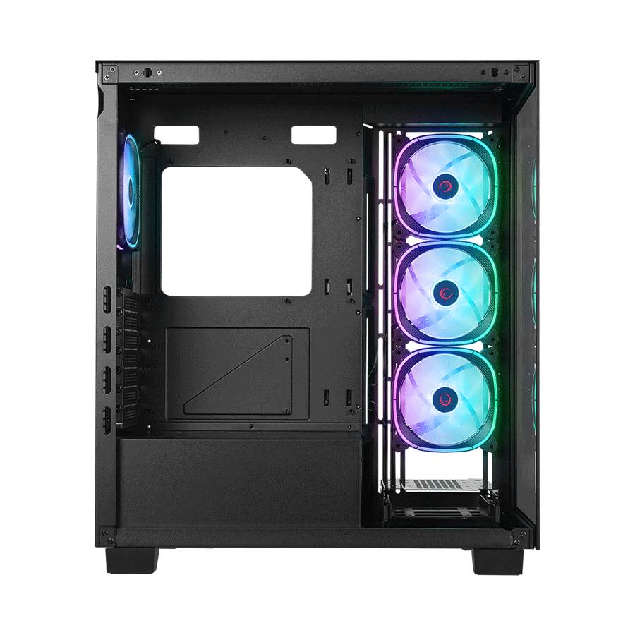 Kućište gaming RAMPAGE HYDRA V1 BLACK Type-C+USB3.0+USB2.0 4*ARGB Fan+Hub E-ATX Exclusive Gaming, 39922