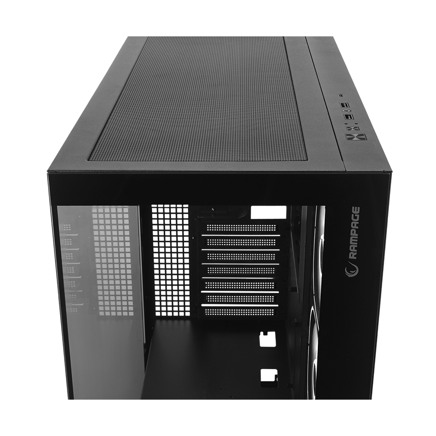 Kućište gaming RAMPAGE HYDRA V1 BLACK Type-C+USB3.0+USB2.0 4*ARGB Fan+Hub E-ATX Exclusive Gaming, 39922